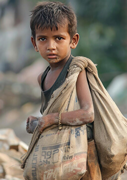 A volunteer helping a child study