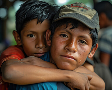 A clean river flowing through a village